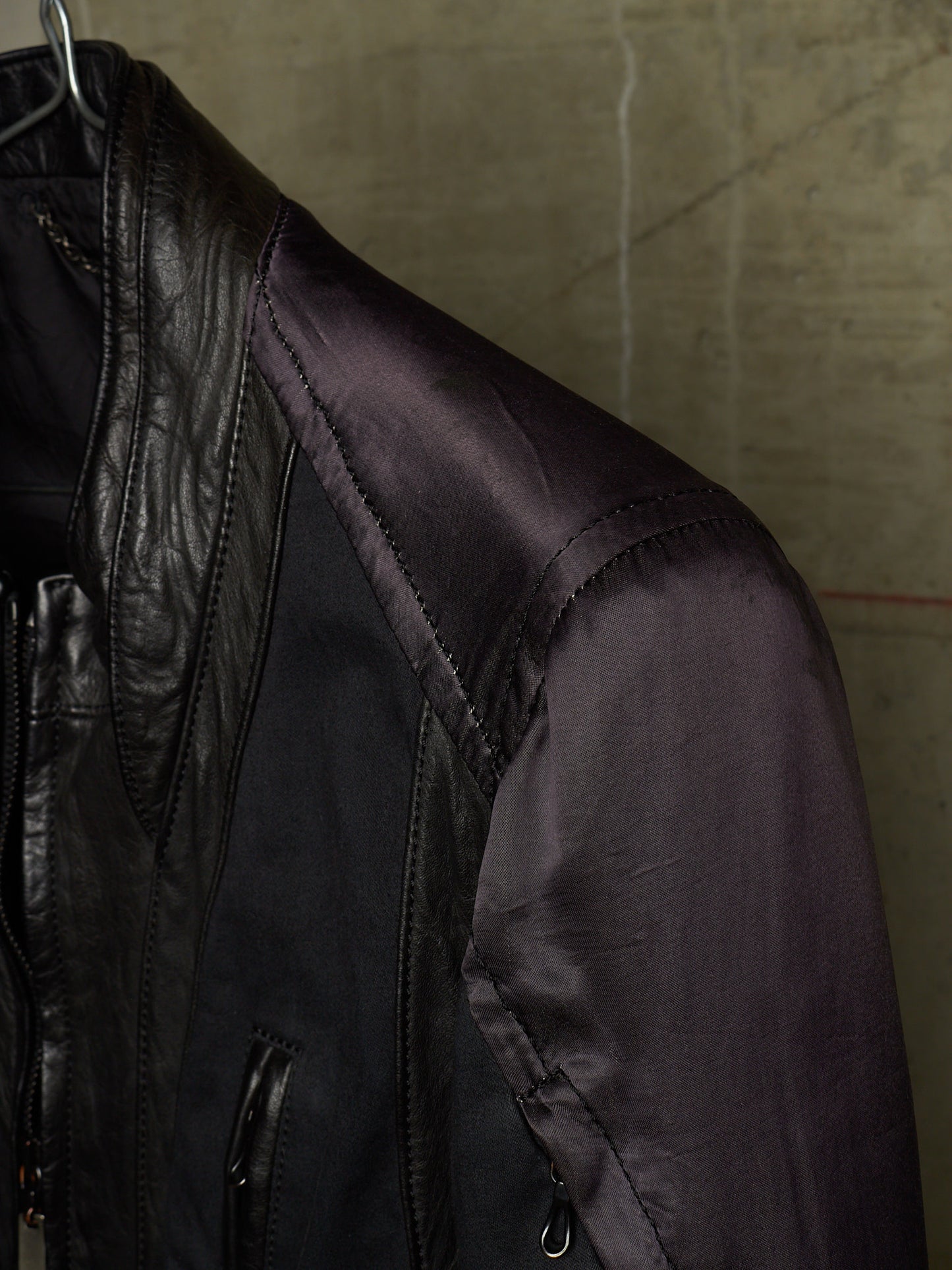 The Viridi-Anne AW07 Hybrid Multi-Panel Cattle Leather Bomber Jacket