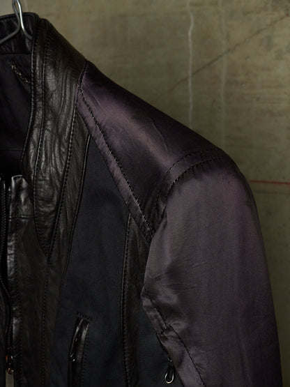 The Viridi-Anne AW07 Hybrid Multi-Panel Cattle Leather Bomber Jacket