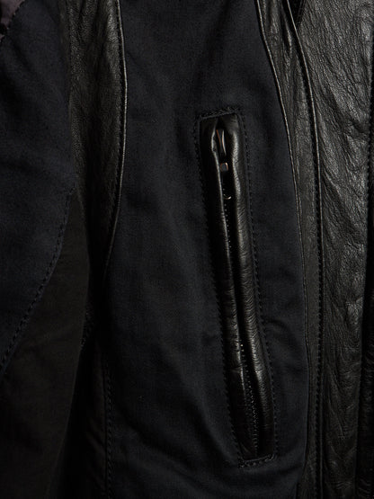 The Viridi-Anne AW07 Hybrid Multi-Panel Cattle Leather Bomber Jacket
