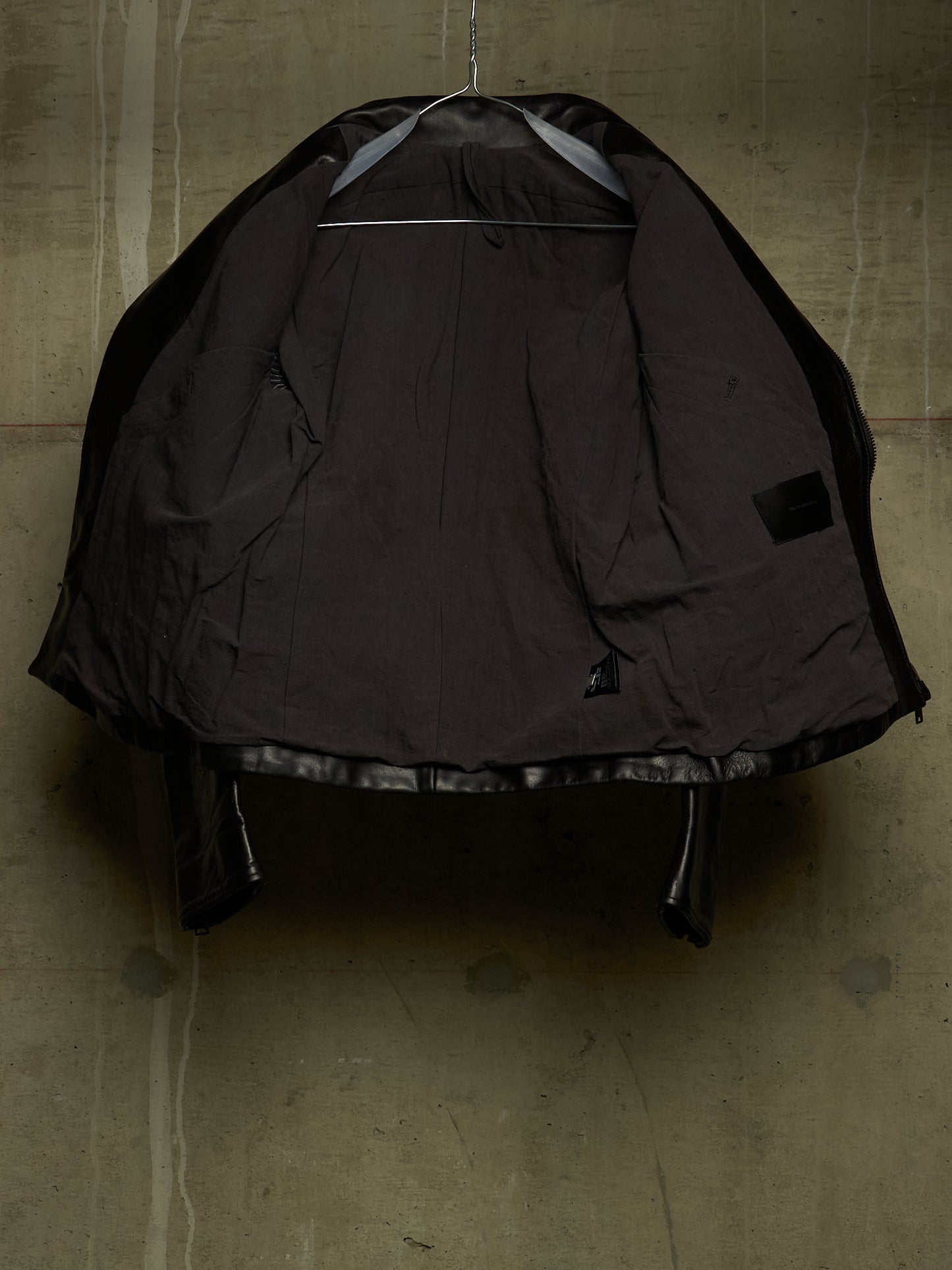 The Viridi-Anne 00s Black Steerhide Leather Asymmetric Zip Rider Jacket