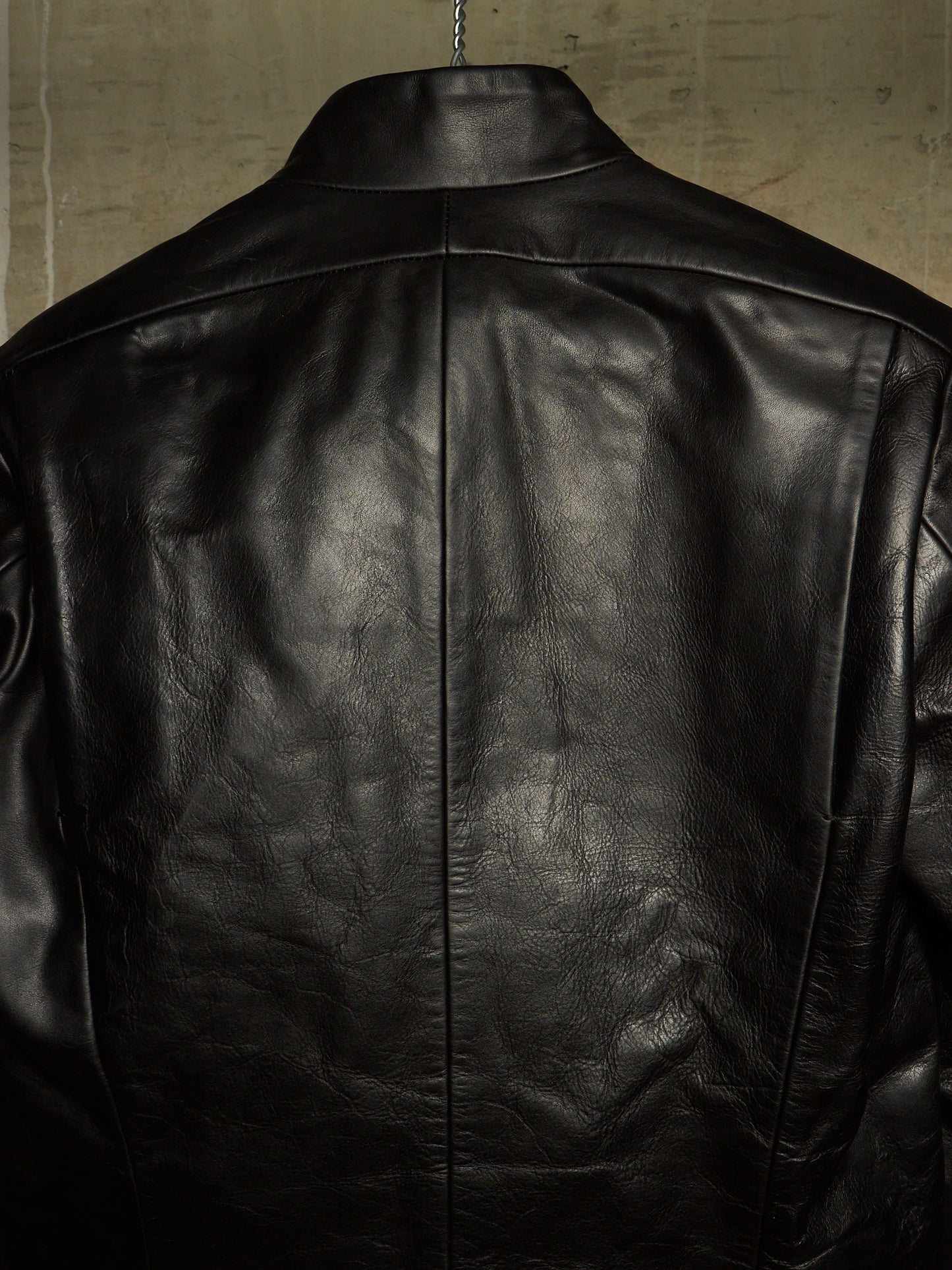 The Viridi-Anne 00s Black Steerhide Leather Asymmetric Zip Rider Jacket