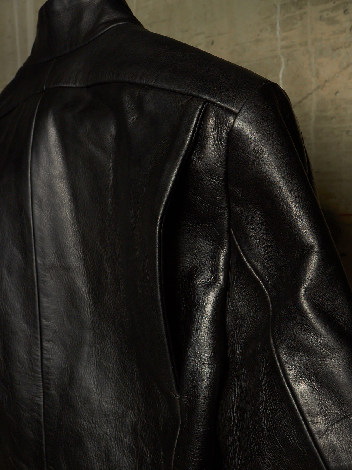 The Viridi-Anne 00s Black Steerhide Leather Asymmetric Zip Rider Jacket