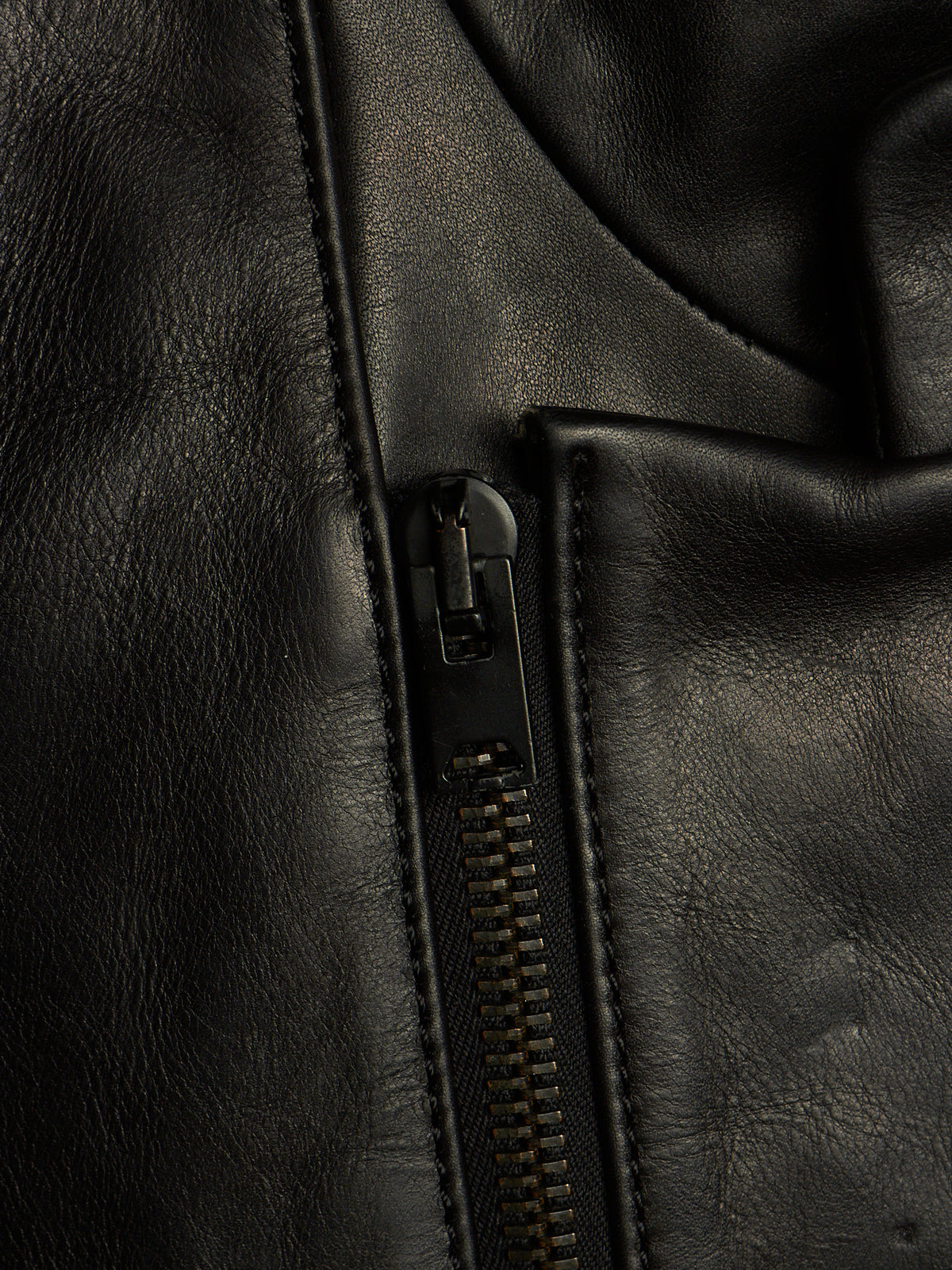 The Viridi-Anne 00s Black Steerhide Leather Asymmetric Zip Rider Jacket