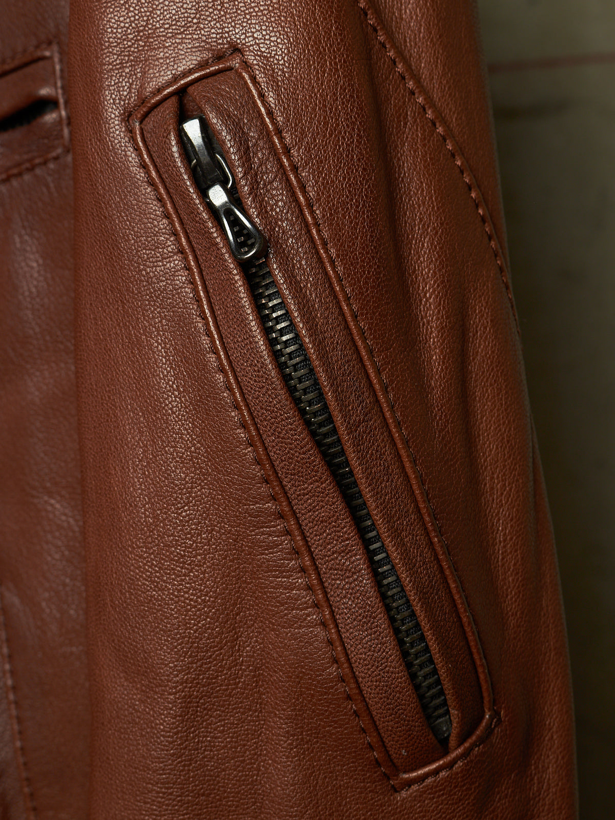 The Viridi-Anne 00s Brown Goatskin Leather Multi Zip Rider Jacket