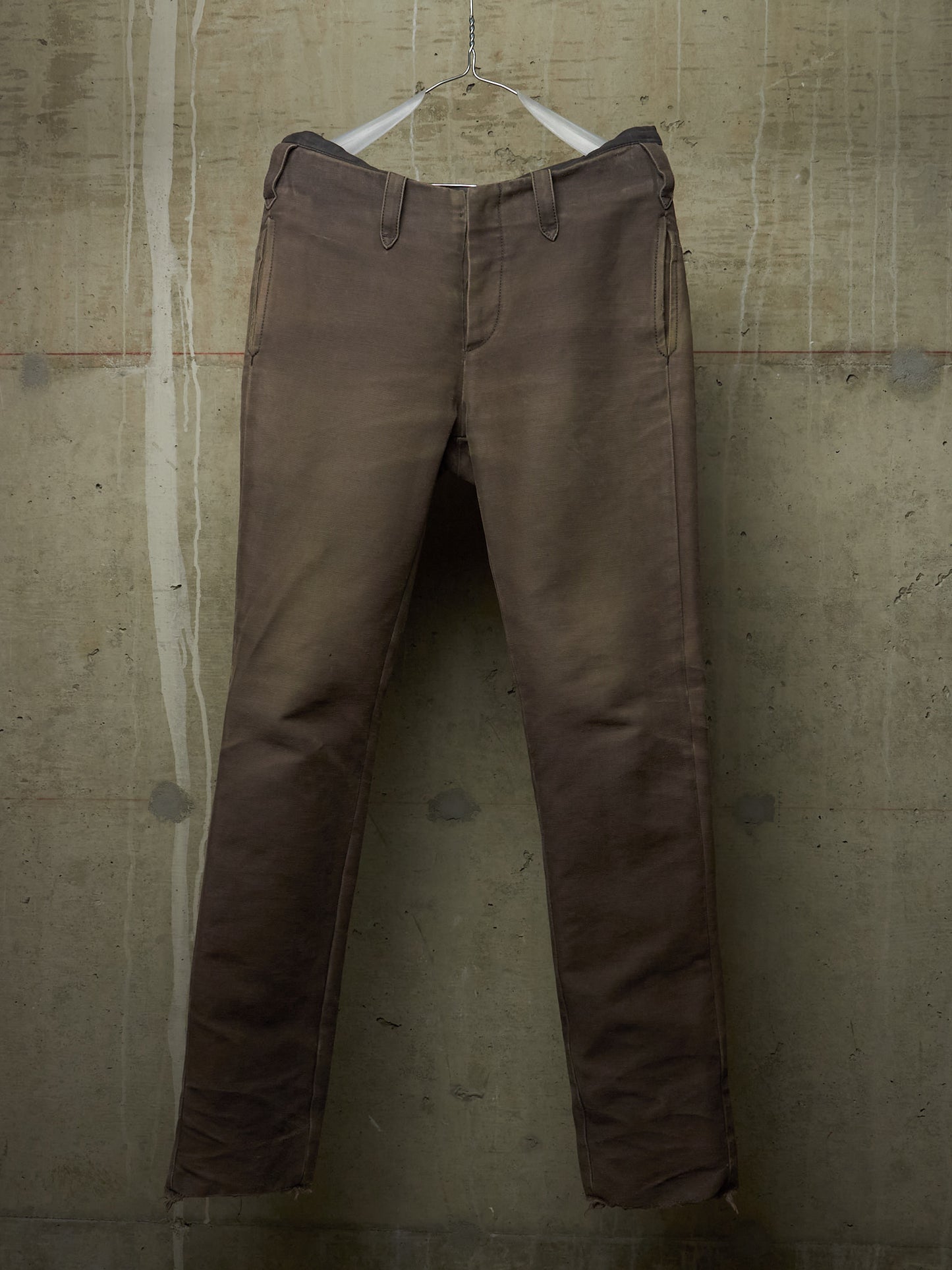 The Viridi-Anne AW06 Khaki Bio Washed Cotton Canvas Pants