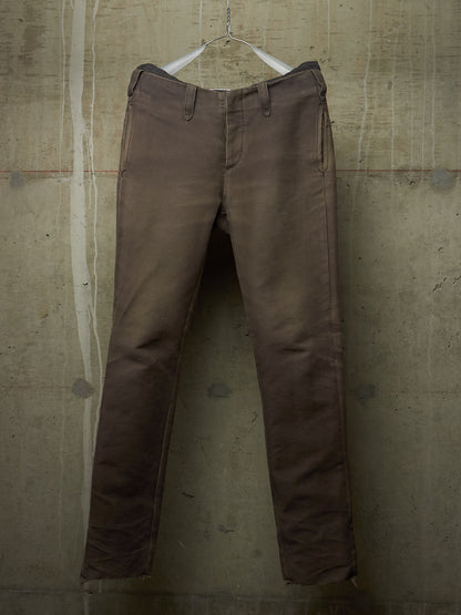 The Viridi-Anne AW06 Khaki Bio Washed Cotton Canvas Pants
