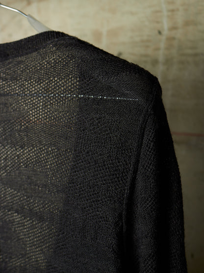 *SAMPLE* The Viridi-Anne AW11 Charcoal Grey Wool Linen Knit Cardigan