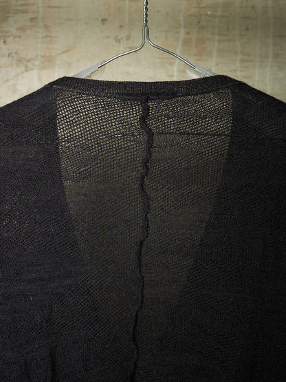 *SAMPLE* The Viridi-Anne AW11 Charcoal Grey Wool Linen Knit Cardigan