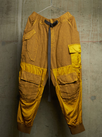 The Viridi-Anne SS22 Mustard Yellow Cargo Utility Jogger Pants
