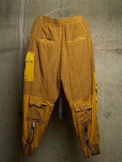 The Viridi-Anne SS22 Mustard Yellow Cargo Utility Jogger Pants