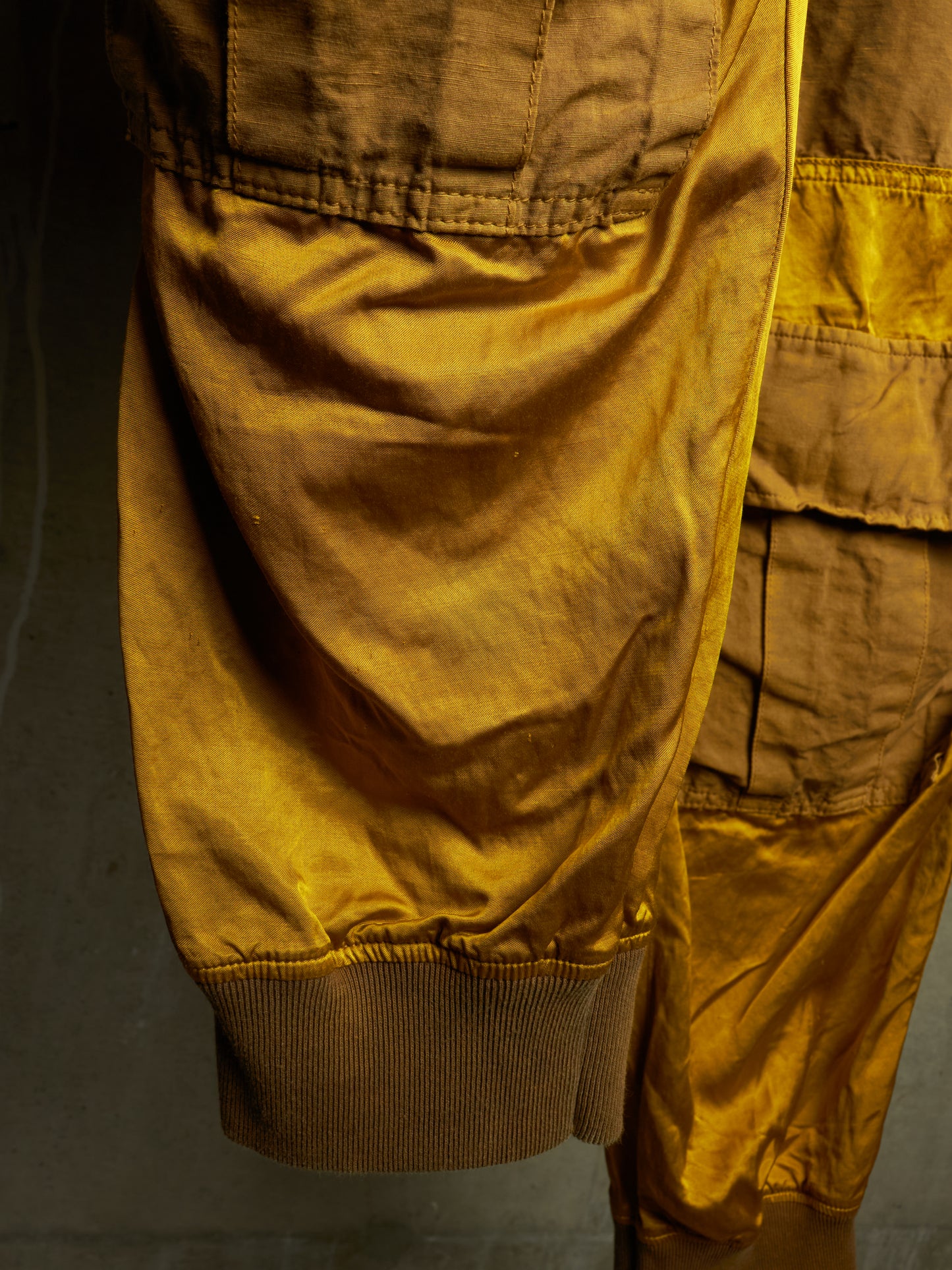 The Viridi-Anne SS22 Mustard Yellow Cargo Utility Jogger Pants