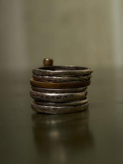 Tobias Wistisen 'TRI96' .925 Silver & Bronze Multiple Ring