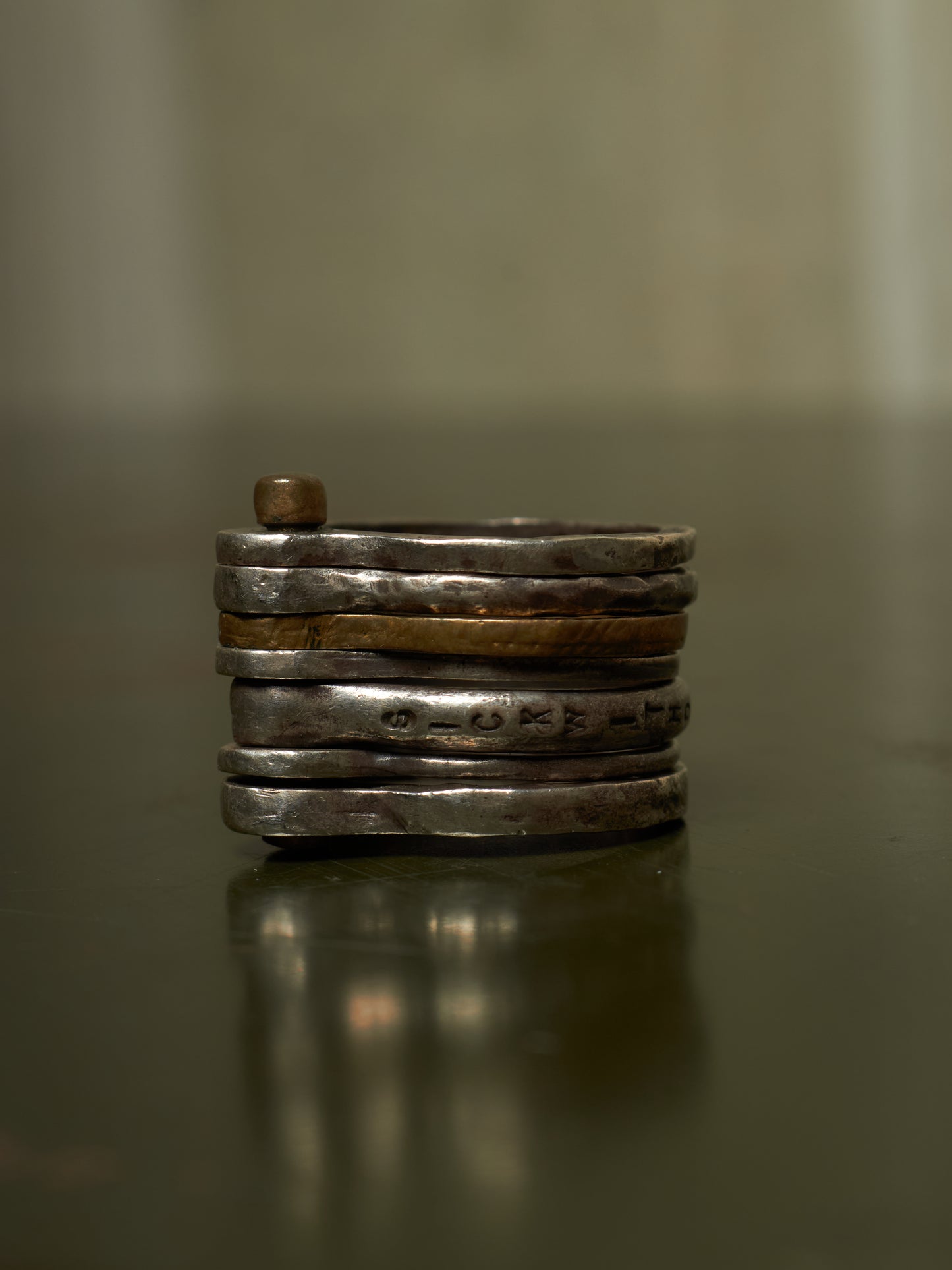 Tobias Wistisen 'TRI96' .925 Silver & Bronze Multiple Ring