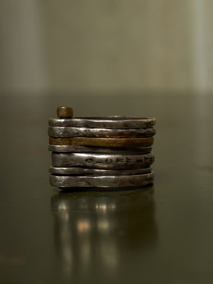 Tobias Wistisen 'TRI96' .925 Silver & Bronze Multiple Ring