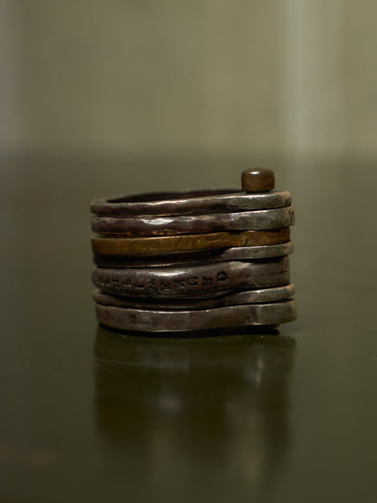 Tobias Wistisen 'TRI96' .925 Silver & Bronze Multiple Ring