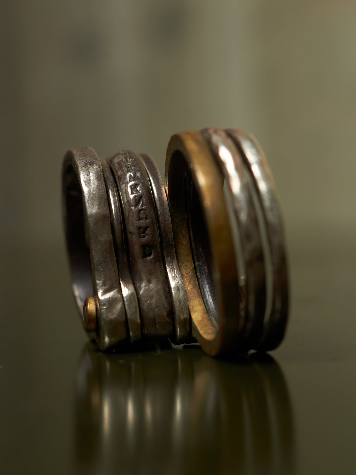 Tobias Wistisen 'TRI96' .925 Silver & Bronze Multiple Ring