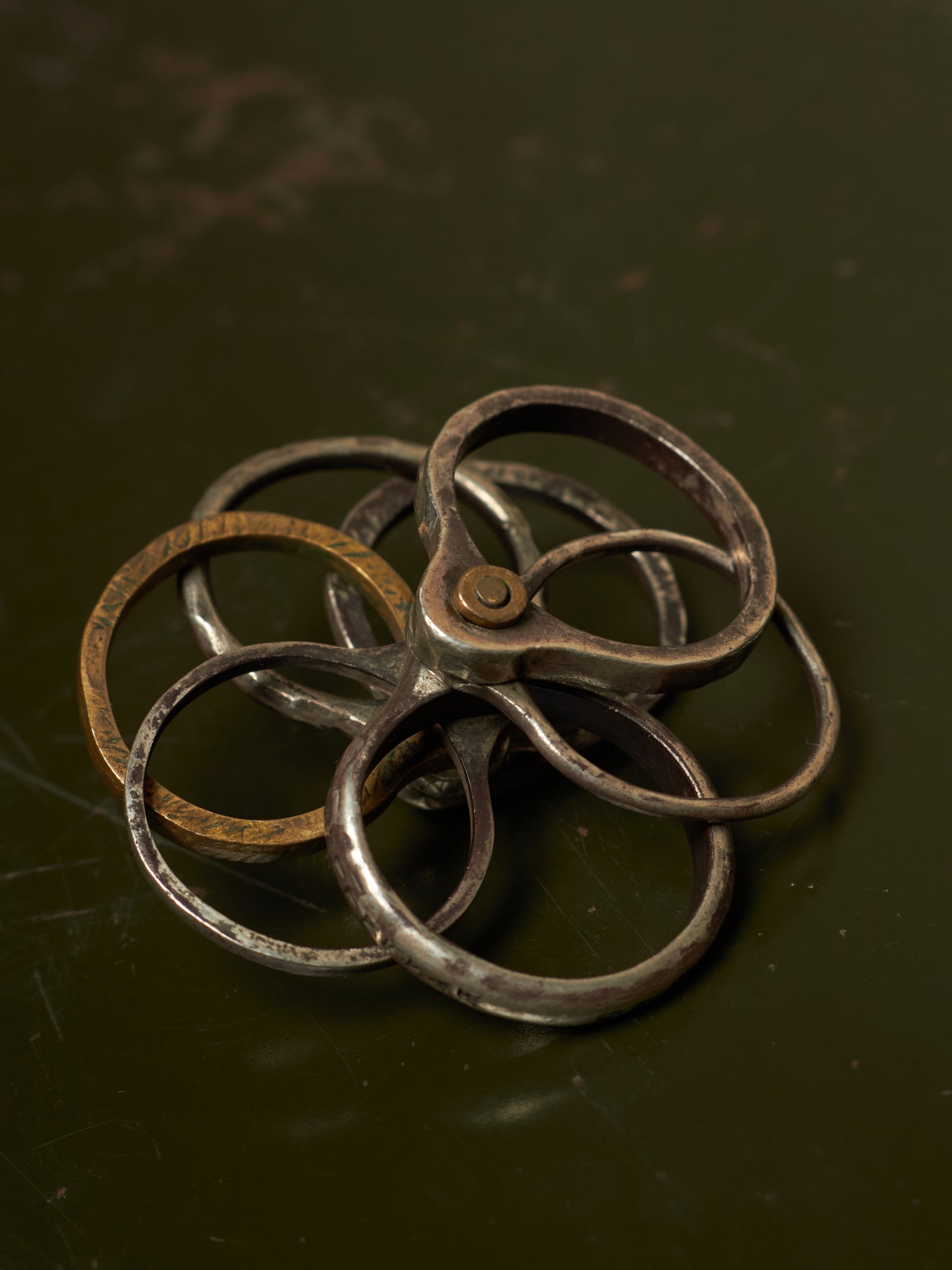 Tobias Wistisen 'TRI96' .925 Silver & Bronze Multiple Ring