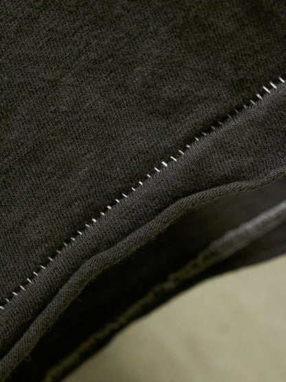 Close-up of a black fabric with stitching detail