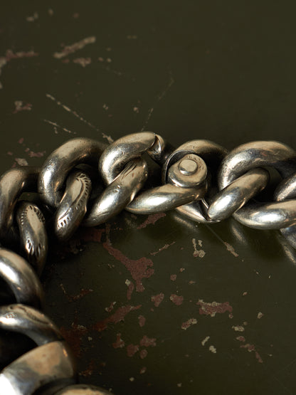 WERKSTATT:MÜNCHEN 2010s .925 Silver Heavy Curb Chain Link Bracelet (Older Model)