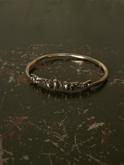 WERKSTATT:MÜNCHEN 2010s .925 Silver Skull & Bones Hook Bracelet (Older Model)