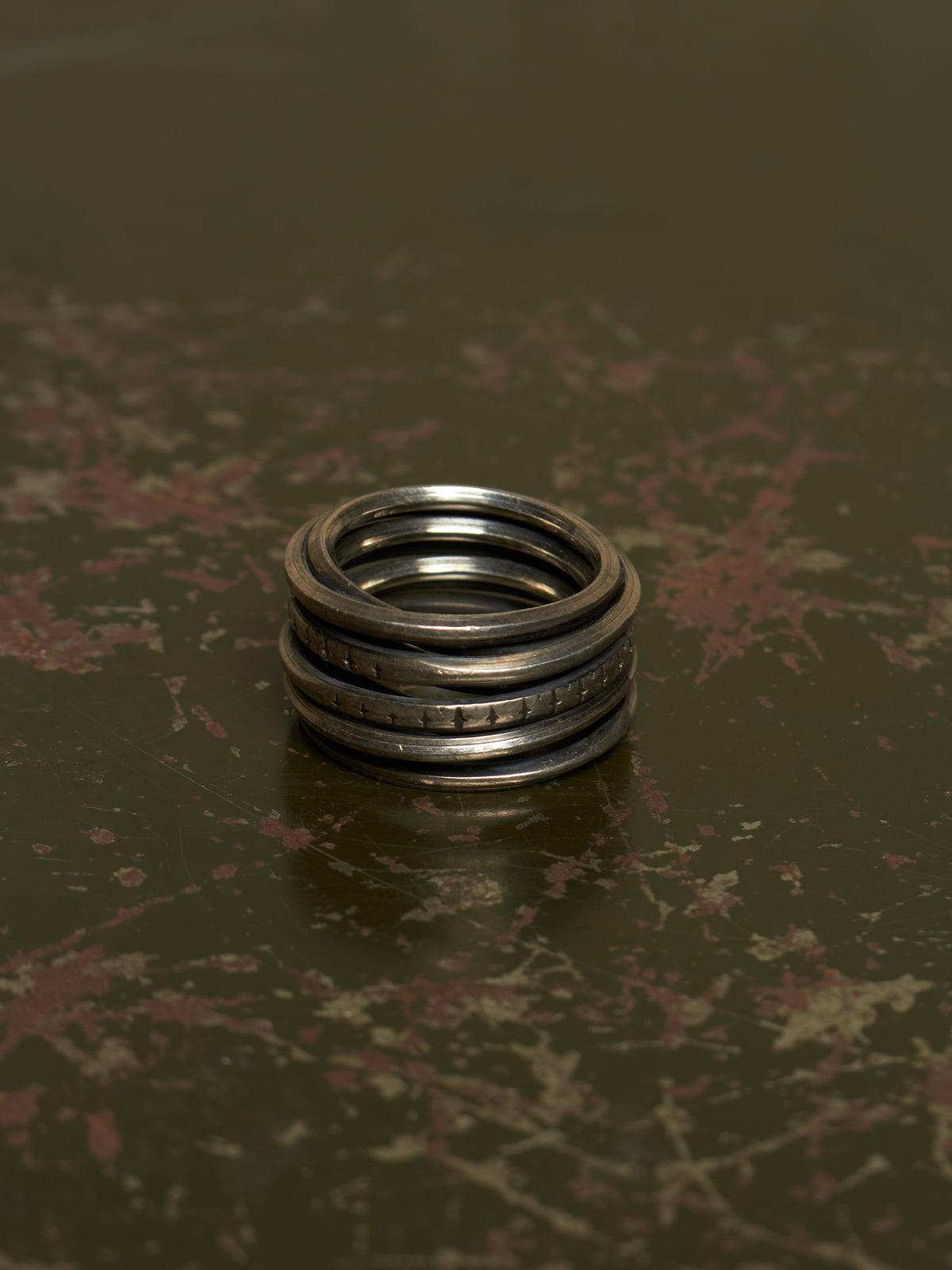 WERKSTATT:MÜNCHEN 'M1972SI' .925 Silver Wound Marks Ring