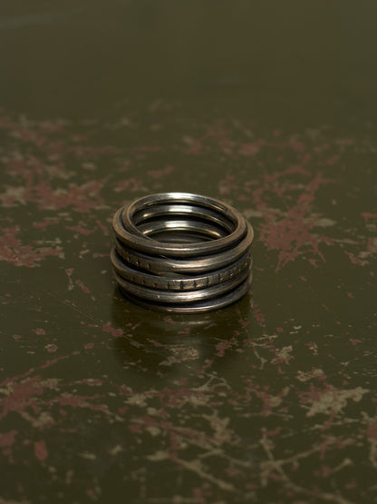 WERKSTATT:MÜNCHEN 'M1972SI' .925 Silver Wound Marks Ring
