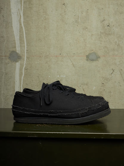 Yohji Yamamoto POUR HOMME AW21 Distressed Frayed Edge Cotton Canvas Sneakers