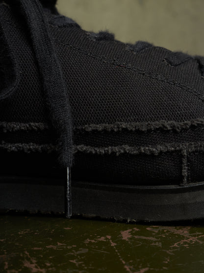 Yohji Yamamoto POUR HOMME AW21 Distressed Frayed Edge Cotton Canvas Sneakers