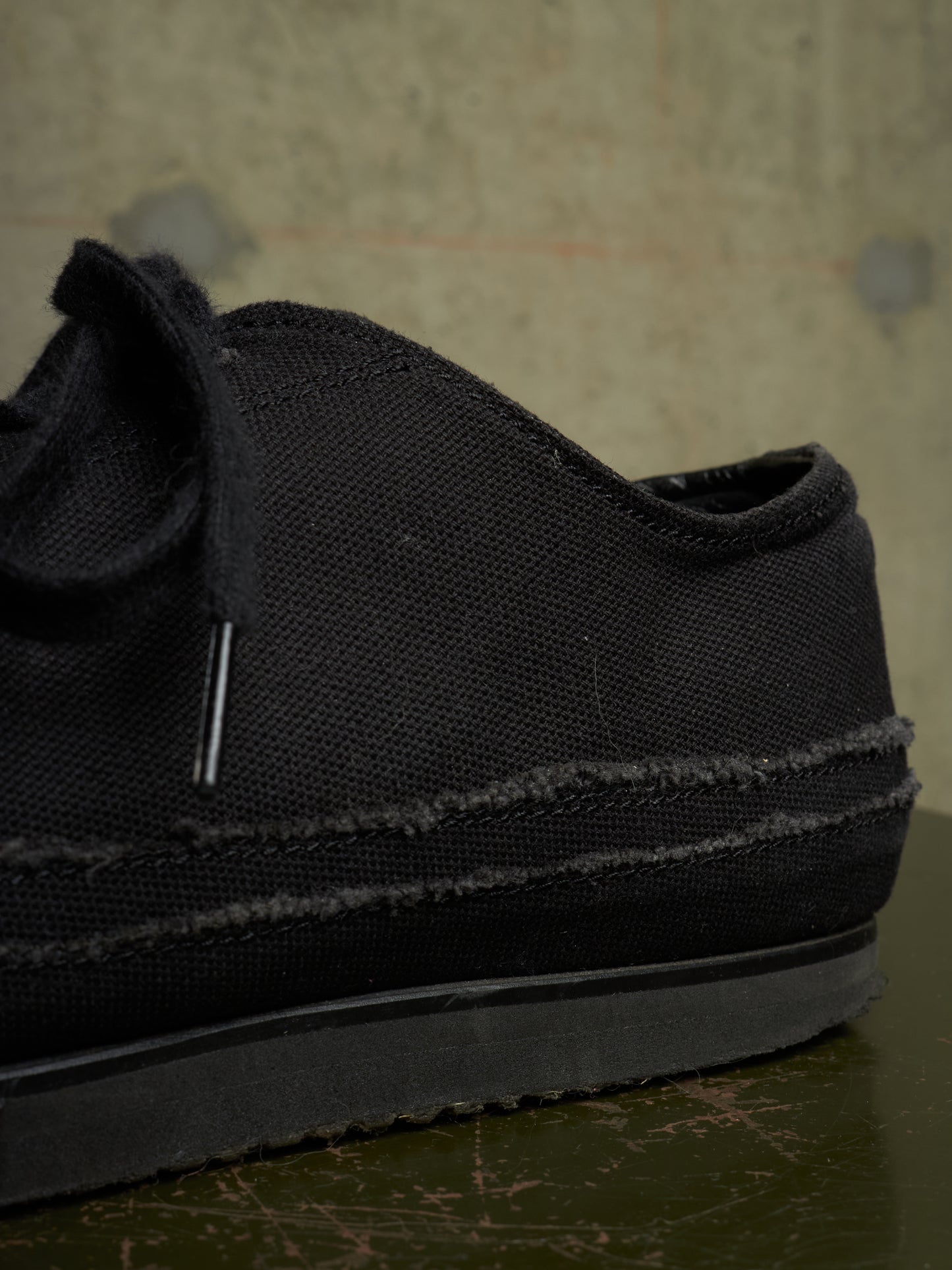 Yohji Yamamoto POUR HOMME AW21 Distressed Frayed Edge Cotton Canvas Sneakers