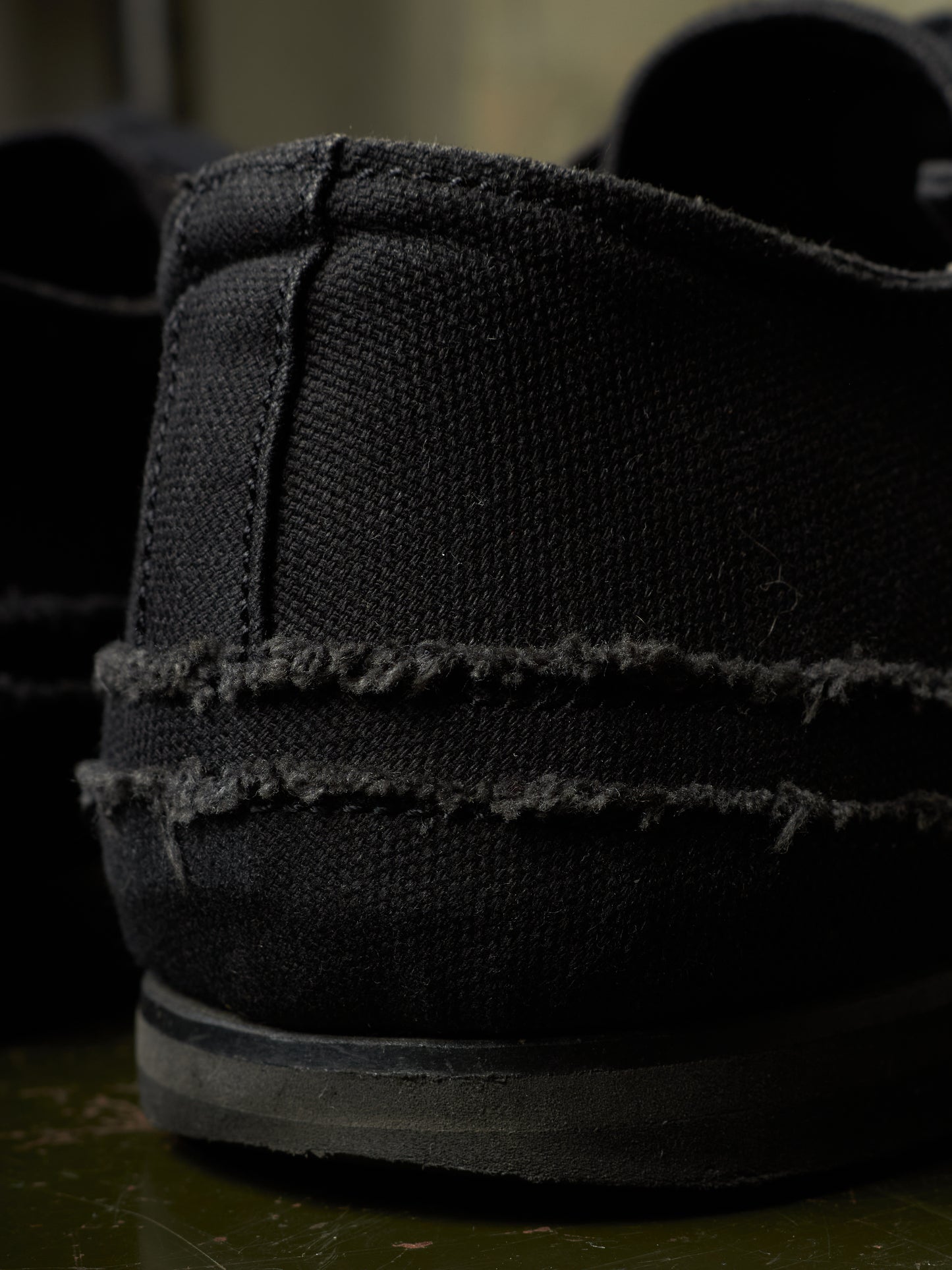 Yohji Yamamoto POUR HOMME AW21 Distressed Frayed Edge Cotton Canvas Sneakers