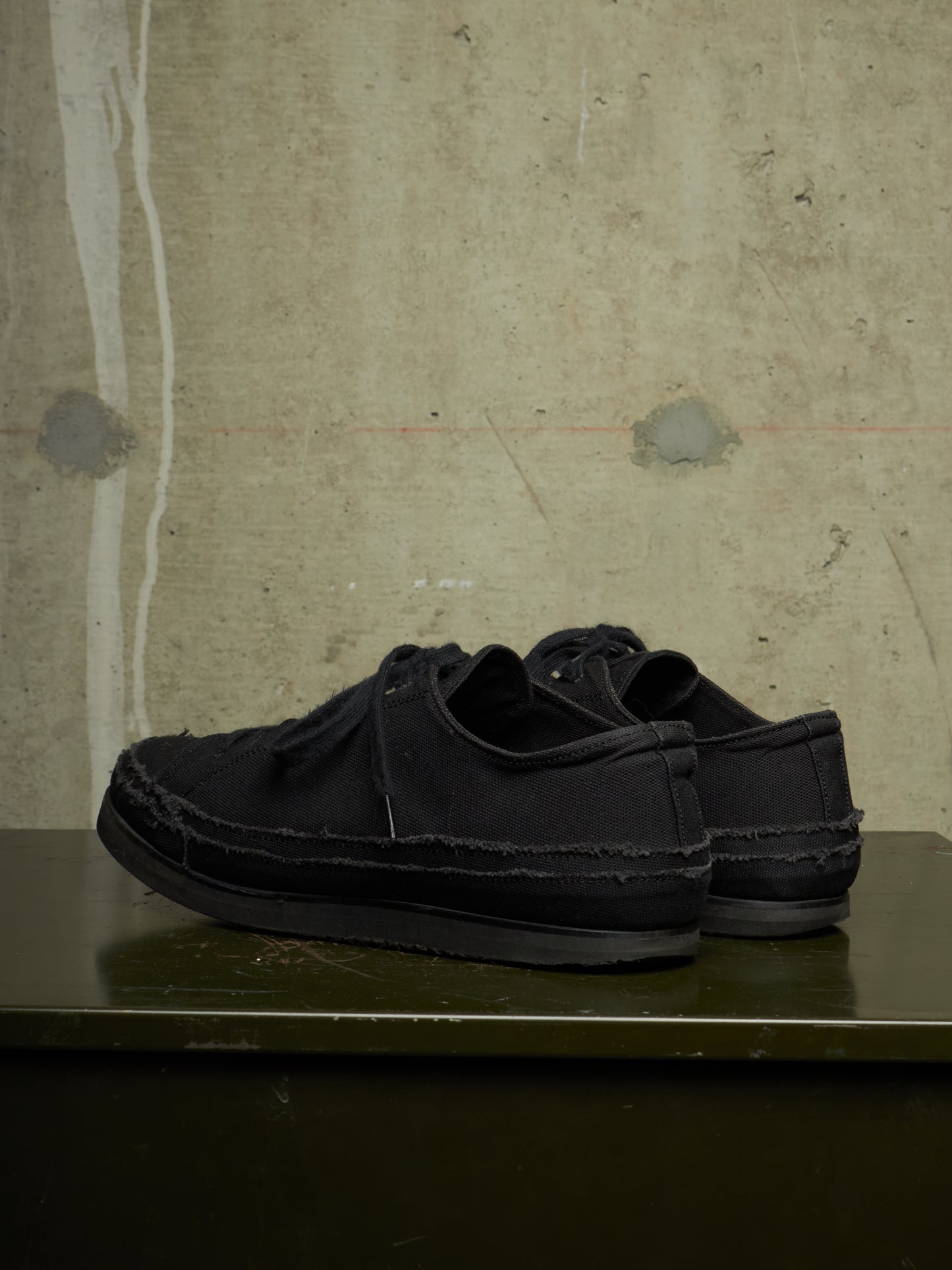 Yohji Yamamoto POUR HOMME AW21 Distressed Frayed Edge Cotton Canvas Sneakers