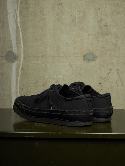Yohji Yamamoto POUR HOMME AW21 Distressed Frayed Edge Cotton Canvas Sneakers