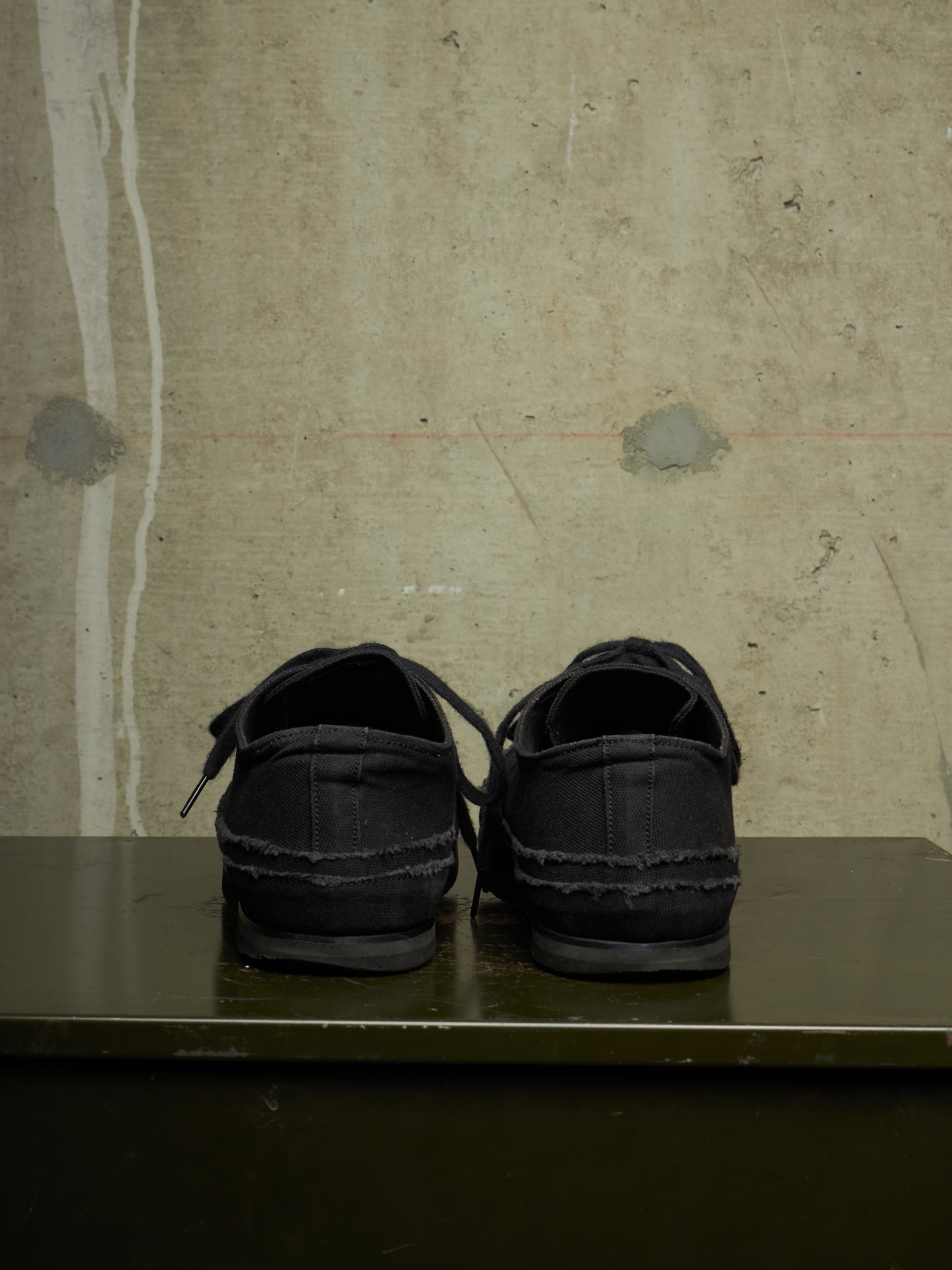 Yohji Yamamoto POUR HOMME AW21 Distressed Frayed Edge Cotton Canvas Sneakers