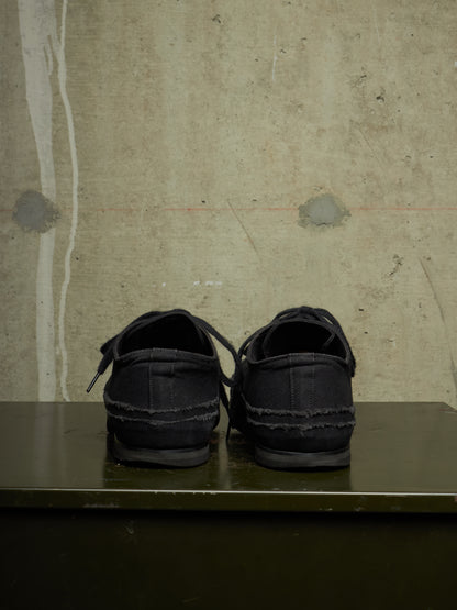 Yohji Yamamoto POUR HOMME AW21 Distressed Frayed Edge Cotton Canvas Sneakers
