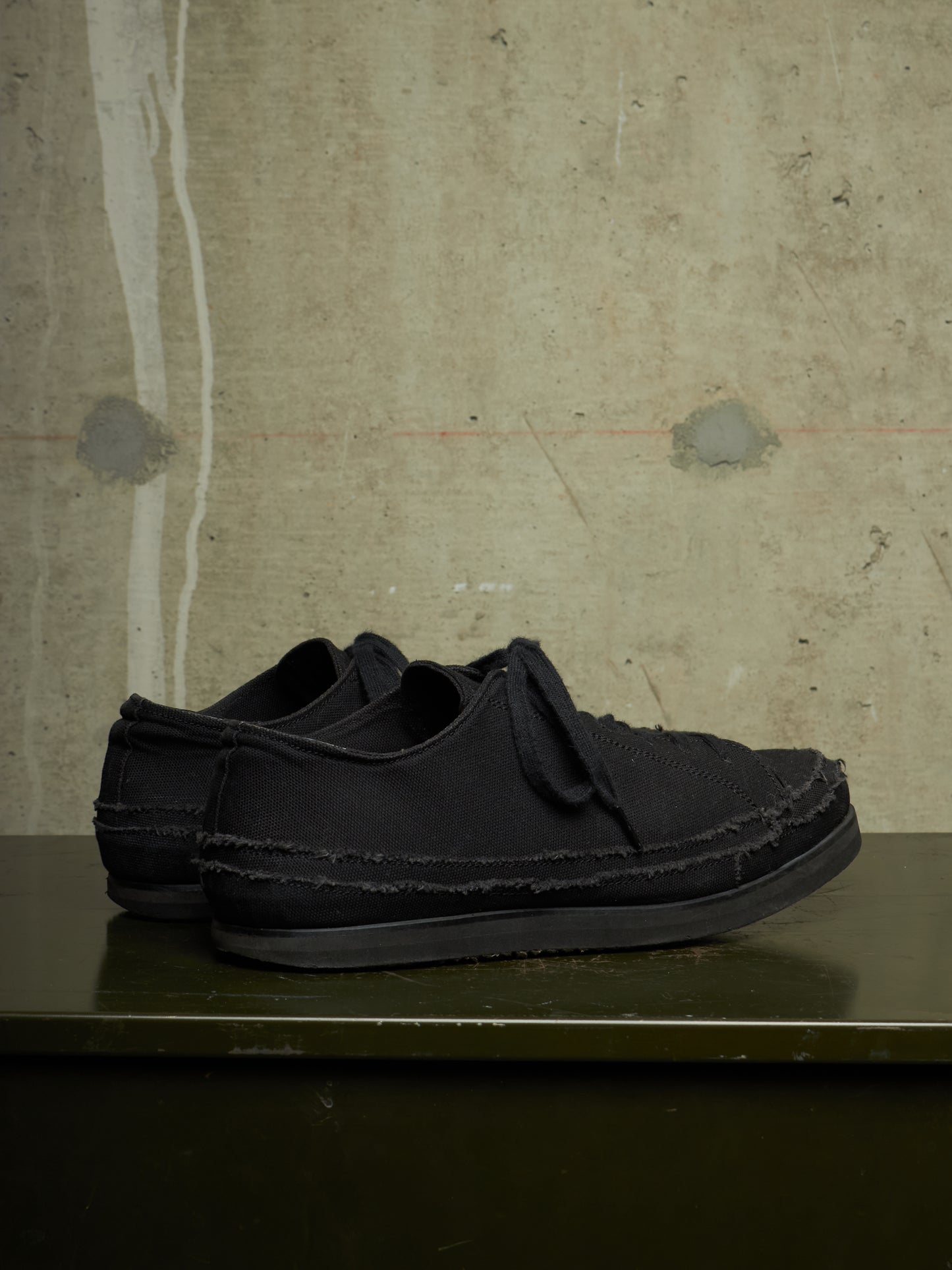 Yohji Yamamoto POUR HOMME AW21 Distressed Frayed Edge Cotton Canvas Sneakers