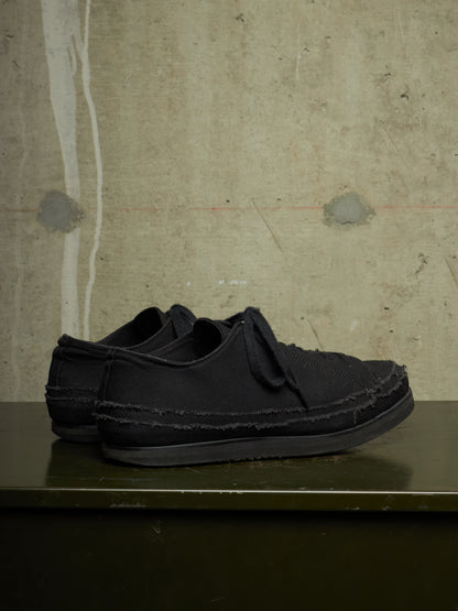 Yohji Yamamoto POUR HOMME AW21 Distressed Frayed Edge Cotton Canvas Sneakers