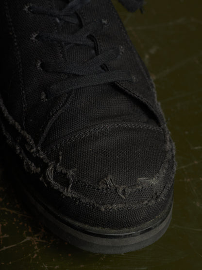 Yohji Yamamoto POUR HOMME AW21 Distressed Frayed Edge Cotton Canvas Sneakers