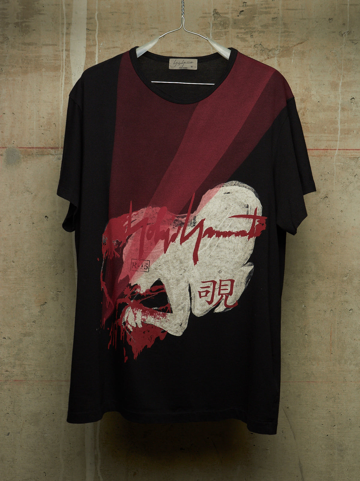 Yohji Yamamoto POUR HOMME AW17 'Samurai Peeking' Red Graphic T-Shirt