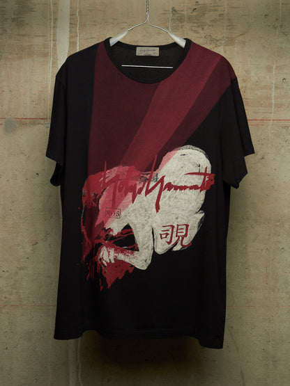 Yohji Yamamoto POUR HOMME AW17 'Samurai Peeking' Red Graphic T-Shirt