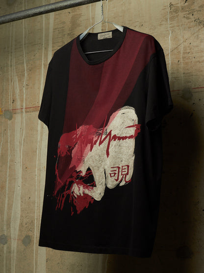 Yohji Yamamoto POUR HOMME AW17 'Samurai Peeking' Red Graphic T-Shirt