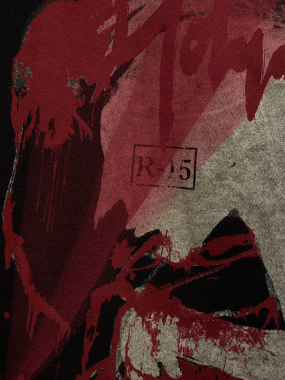 Yohji Yamamoto POUR HOMME AW17 'Samurai Peeking' Red Graphic T-Shirt