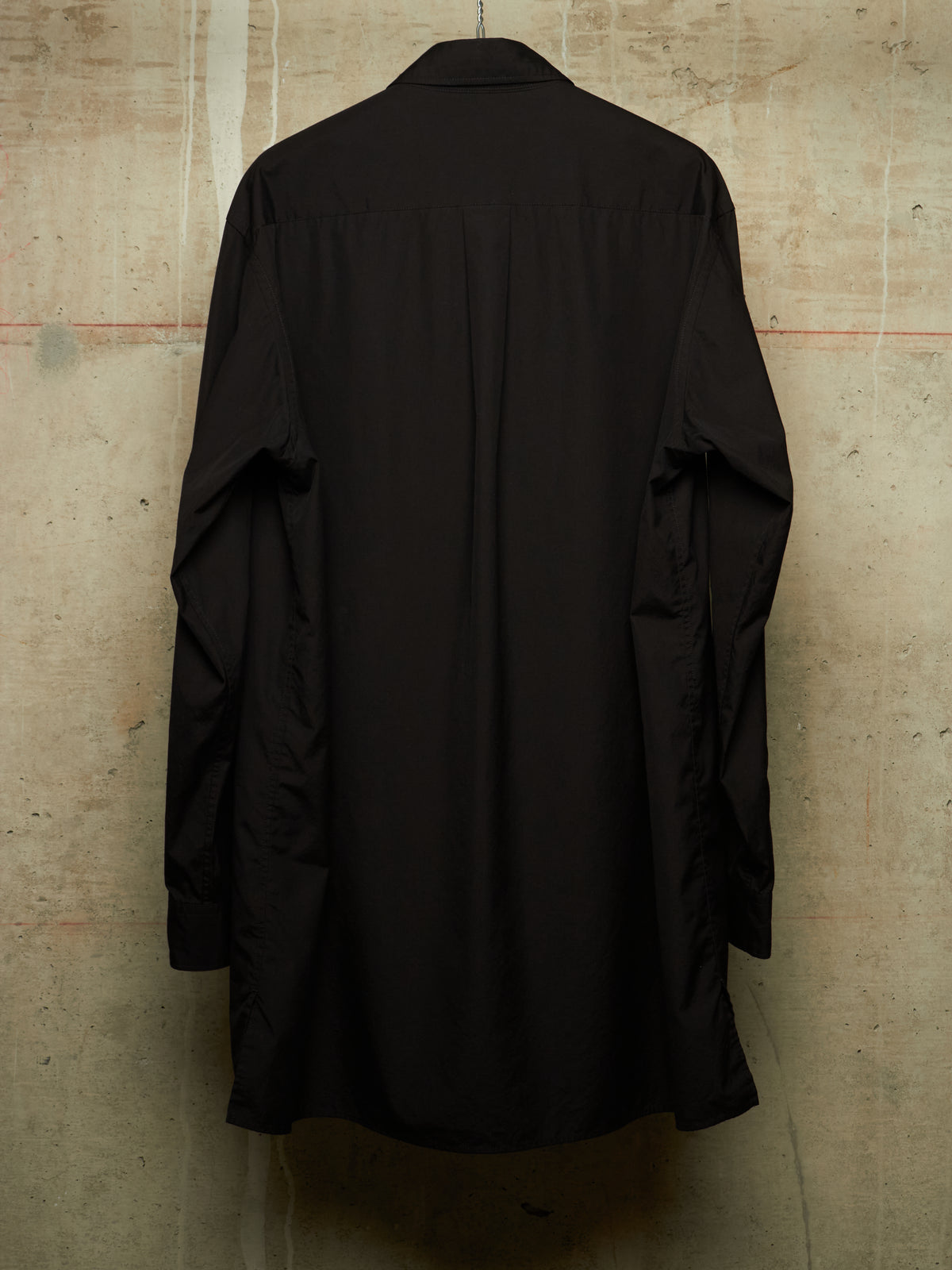 Yohji Yamamoto POUR HOMME AW25 Black Cotton Broadcloth Classic Big Shirt