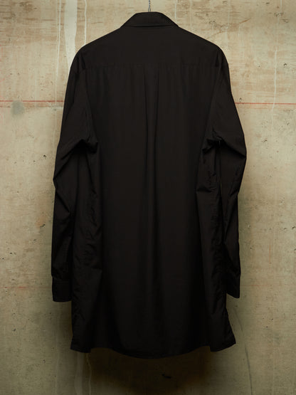 Yohji Yamamoto POUR HOMME AW25 Black Cotton Broadcloth Classic Big Shirt
