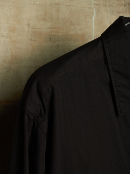 Yohji Yamamoto POUR HOMME AW25 Black Cotton Broadcloth Classic Big Shirt