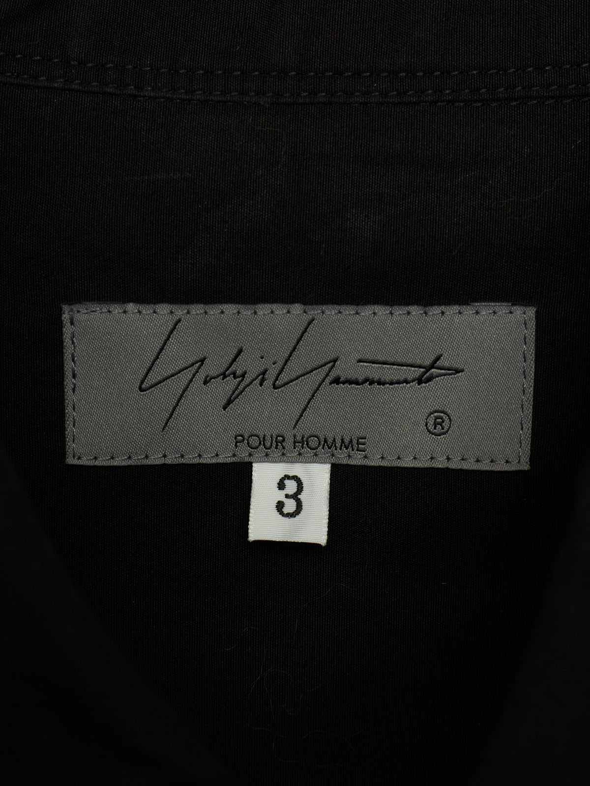 Yohji Yamamoto POUR HOMME AW25 Black Cotton Broadcloth Classic Big Shirt