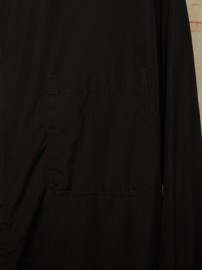 Yohji Yamamoto POUR HOMME AW25 Black Cotton Broadcloth Classic Big Shirt