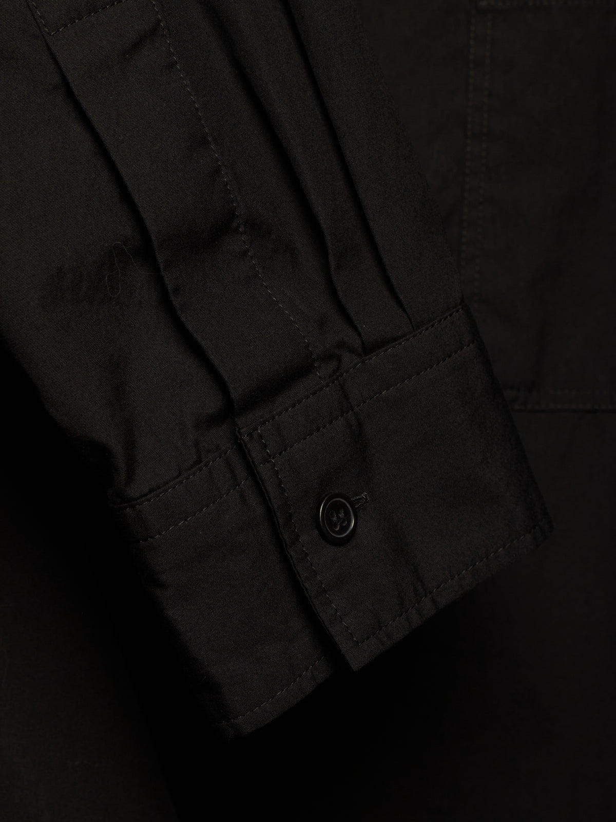 Yohji Yamamoto POUR HOMME AW25 Black Cotton Broadcloth Classic Big Shirt