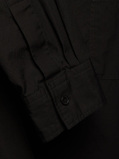 Yohji Yamamoto POUR HOMME AW25 Black Cotton Broadcloth Classic Big Shirt
