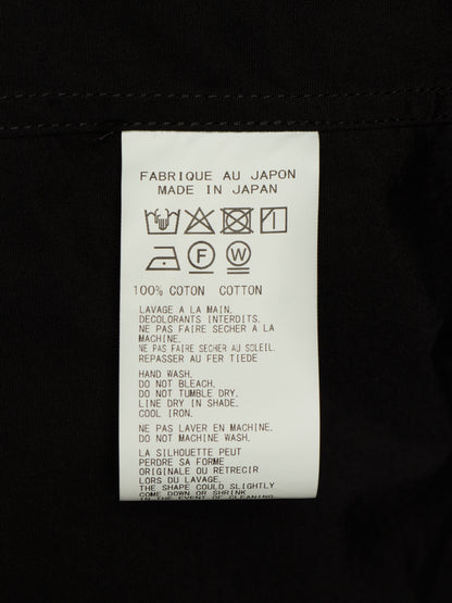 Yohji Yamamoto POUR HOMME AW25 Black Cotton Broadcloth Classic Big Shirt