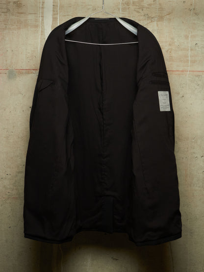 Yohji Yamamoto POUR HOMME AW25 Black Wool Army Gabardine Peak Lapel Oversized Blazer